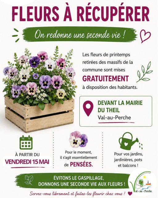 #secondevie🌷La ville de @valauperche61260 donne une seconde vie aux fleurs👍Vendredi 15 mai devant la Mairie de Val-au-Perche les fleurs de printemps retirées des massifs seront mises à disposition gratuitement des habitants !♻️ Nous évitons ainsi le gaspillage et ces fleurs, principalement des pensées, trouveront une seconde vie dans vos jardins, jardinières ou balcons.🌱A vos jardins, prêts, plantez ! 🪻#France #Orne #Perche #PnrPerche #Normandie #Valauperche #lepercheornais #theperchetobe #fleurs #pensées #antigaspi #antigaspillage #recyclage
