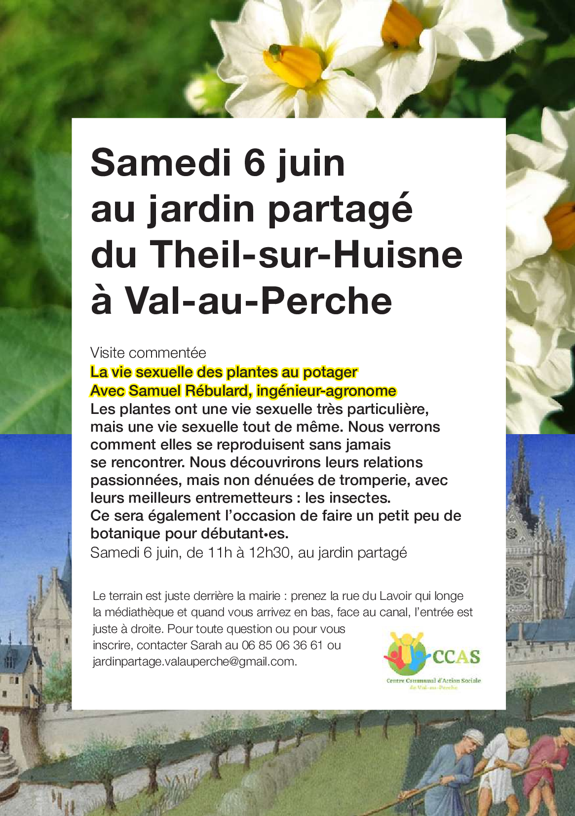#jardinpartage 🥕Visite commentée « la vie sexuelle des plantes au potager à @valauperche61260🌸Visite commentée à 11h le samedi 6 juin au jardin partagé de Val-au-Perche avec Samuel Rebulard, ingénieur-agronome, Université de Paris-Saclay.🌼Les plantes ont une vie sexuelle très particulière, mais une vie sexuelle tout de même. Nous verrons comment elle se reproduisent sans jamais se rencontrer, et leurs relations passionnées mais non dénuées de tromperies avec leurs meilleurs entremetteurs : les insectes. Ce sera également l’occasion de faire un petit peu de botanique pour débutant.📆Samedi 6 juin
⌚️11h00📍Lieu :
jardin partagé
6 Ruelle du Lavoir, Le Theil - Val-au-PercheOuvert à tous.#France #Perche #Orne #Perchenormand #PnrPerche #Normandie #Valauperche #lepercheornais #theperchetobe #jardin #jardinpartagé #Visite #visite #visitecommentée #Samedi #samedi #sortie #Gratuit #gratuit #potager #viesexuelle #VieSexuelle #plantes