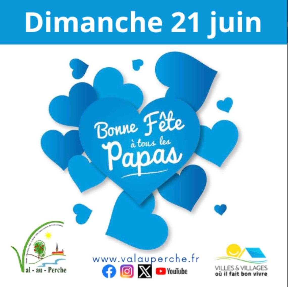 #bonnefete 💙 La ville de Val-au-Perche souhaite une bonne fête à tous les Papas. @valauperche61260