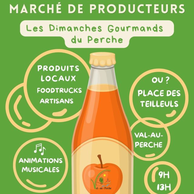 🧺🥖 #marché [ Marché des producteurs à @valauperche61260 ]
Retrouvez producteurs, artisans et petite restauration dans une ambiance conviviale, dimanche 30 août sur la Place des Teilleuls, pour le 2ème marché de producteurs de Val-au-Perche.
Café, biscuits, miel, cidre, bière, charcuterie, fromage de chèvre, jus de fruits, œufs... que des produits locaux et délicieux.#produitslocaux #qualité #local #marché #orne