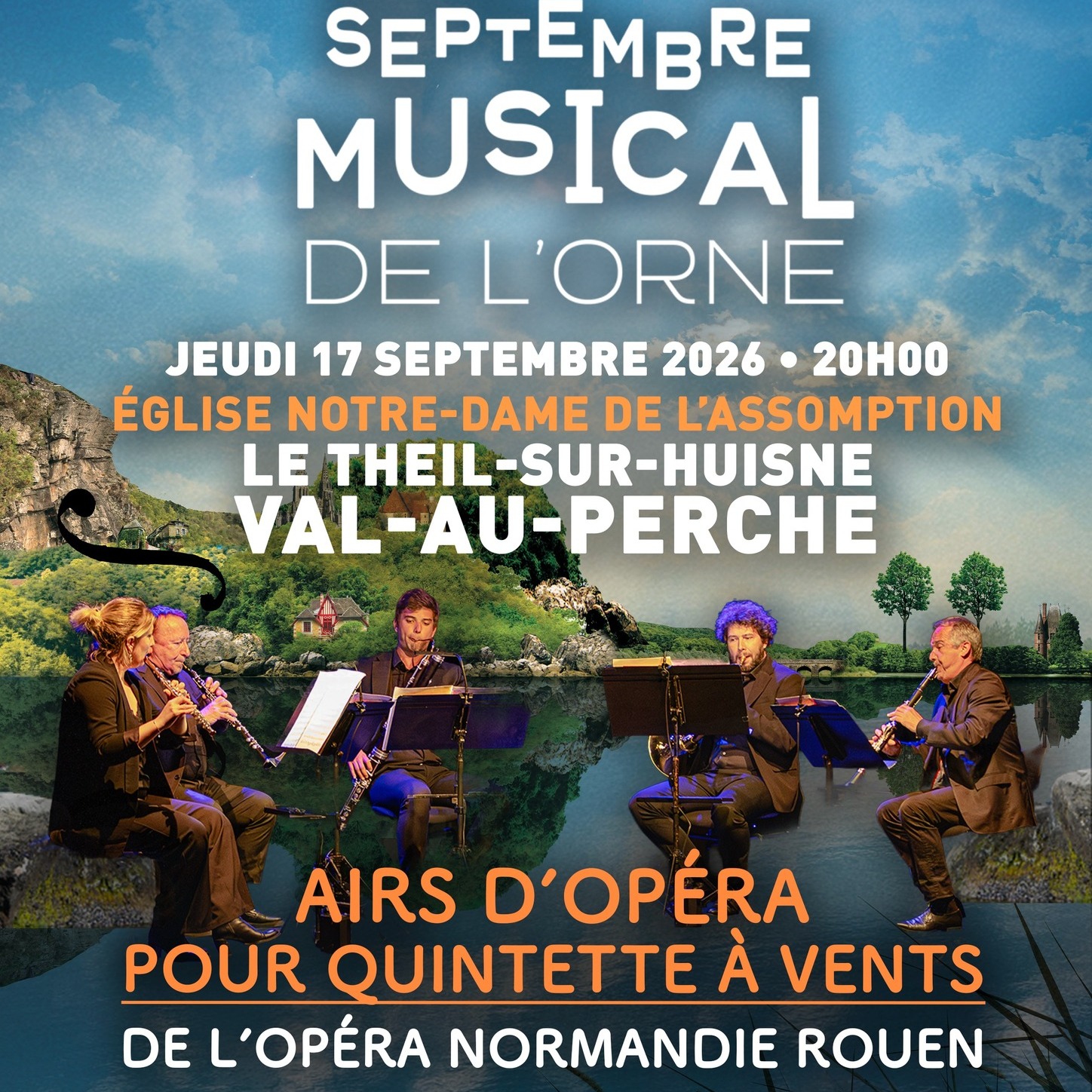 🎶 [ SEPTEMBRE MUSICAL – J-1 !] 🎶Demain, Val-au-Perche  accueille un quintette à vent pour un beau rendez-vous musical à ne pas manquer en l'Église de Notre-Dame de l'Assomption ! ✨🎼 Un moment privilégié pour découvrir ou redécouvrir la musique dans un cadre convivial.🎟️ La culture pour tous !
À cette occasion, la Ville de Val-au-Perche a souhaité associer les jeunes à cet événement en offrant des places :
🏆 aux enfants lauréats des concours de dessin et d’écriture organisés par les écoles;
🎓 aux élèves du collège Yves Montand ayant obtenu la mention Très Bien au brevet en juillet 2026.👏 Une façon de féliciter les jeunes pour leur créativité, leur investissement et leur réussite, tout en leur permettant de découvrir un nouveau rendez-vous culturel.📅 Rendez-vous demain pour ce beau moment musical ! 🎶#SeptembreMusical #ValAuPerche #CulturePourTous #QuintetteÀVent #Musique #Jeunesse #Réussite #Culture