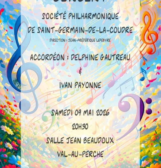 Samedi 9 mai à 20h30 : concert de l&rsquo;Harmonie de Saint-Germain-de-la-Coudre
