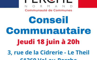 Jeudi 18 juin : conseil communautaire