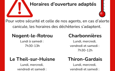 Vigilance canicule – Adaptation des horaires des déchèteries