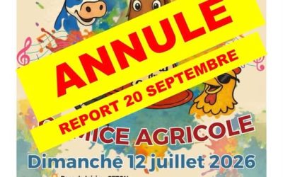 Comice agricole reporté au 20 septembre