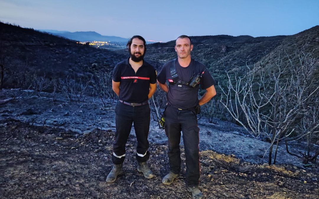 Deux sapeurs-pompiers de Val-au-Perche en renfort dans le sud de la France.