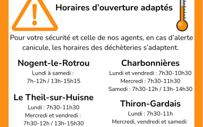 Canicule : changements d&rsquo;horaires des déchèteries.