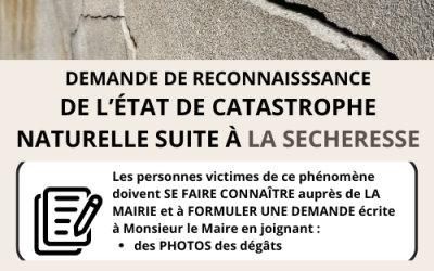 AVIS À LA POPULATION – SÉCHERESSE