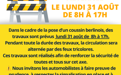 Travaux – Pose d&rsquo;un coussin berlinois avenue des Loges