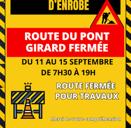 Travaux sur la route du Pont Girard