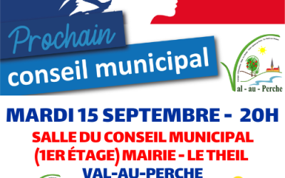 Conseil municipal mardi 15 septembre 2026